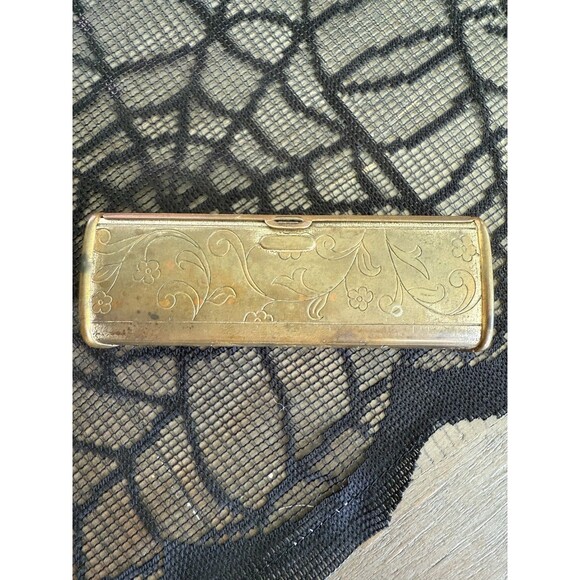 Lipstick Metal Case Gold Vintage - Picture 4 of 4